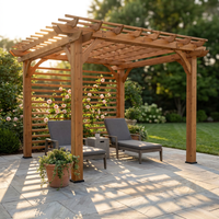 10 Ft. X 10 Ft. Traditional All Cedar Wood Outdoor Patio Pergola Shade Structure — Studio Shot