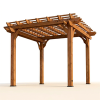 10 Ft. X 10 Ft. Traditional All Cedar Wood Outdoor Patio Pergola Shade Structure — Studio Shot