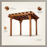 10 Ft. X 10 Ft. Traditional All Cedar Wood Outdoor Patio Pergola Shade Structure — infographic