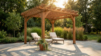 10 Ft. X 10 Ft. Traditional All Cedar Wood Outdoor Patio Pergola Shade Structure — Lifestyle