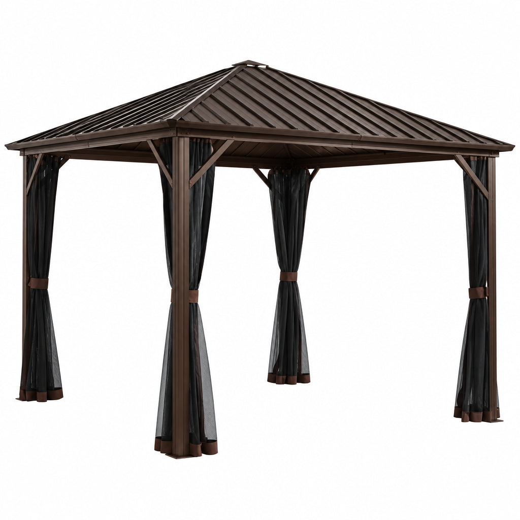 Outdoor 10' X 12' Dakota Hardtop Gazebo Outdoor Sun Shelter