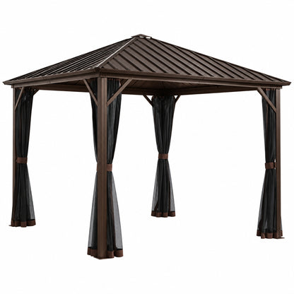 Outdoor 10' X 12' Dakota Hardtop Gazebo Outdoor Sun Shelter