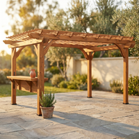 Ashland 10 Ft. X 14 Ft. All Cedar Wood Outdoor Pergola Shade Structure with Bar and Electric — Studio Shot