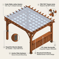 Ashland 10 Ft. X 14 Ft. All Cedar Wood Outdoor Pergola Shade Structure with Bar and Electric — How It Works