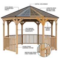 DIY Meridian 12 Ft. Octagon Enclosed Wood Outdoor Patio Gazebo with Brown Hardtop Metal Roof and 36 In. Guard Rail — How It Works