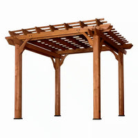 Outdoor Cedar Pergola Built for Natural Shade, 10ft x 10ft Traditional Design, 100% Cedar Construction
