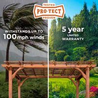 Outdoor Cedar Pergola Built for Natural Shade, 10ft x 10ft Traditional Design, 100% Cedar Construction