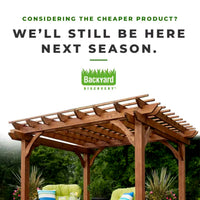 Outdoor Cedar Pergola Built for Natural Shade, 10ft x 10ft Traditional Design, 100% Cedar Construction