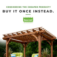 Outdoor Cedar Pergola Built for Natural Shade, 10ft x 10ft Traditional Design, 100% Cedar Construction