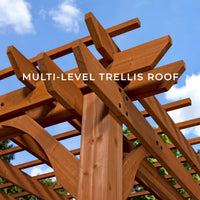 Outdoor Cedar Pergola Built for Natural Shade, 10ft x 10ft Traditional Design, 100% Cedar Construction