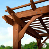 Outdoor Cedar Pergola Built for Natural Shade, 10ft x 10ft Traditional Design, 100% Cedar Construction